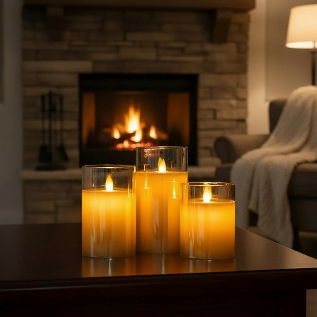 LED Flickering Candle Set Battery Operated Decorative Lights