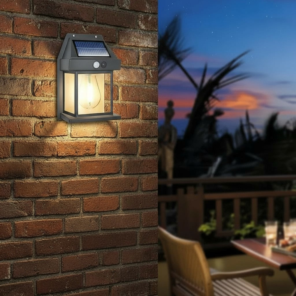 Solar Motion Sensor Garden Light Fixture