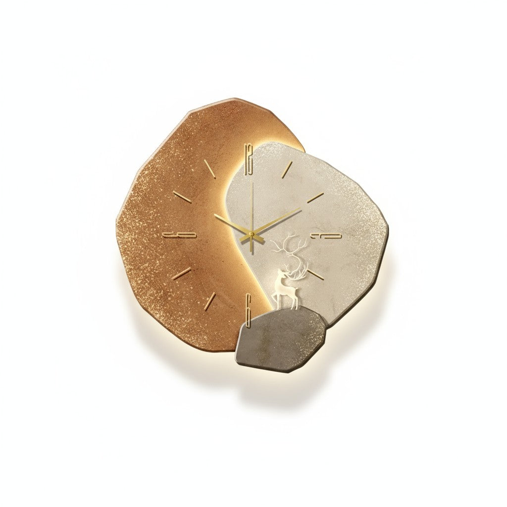 Wooden Wall Clock with USB Charging Lamp for Office Use