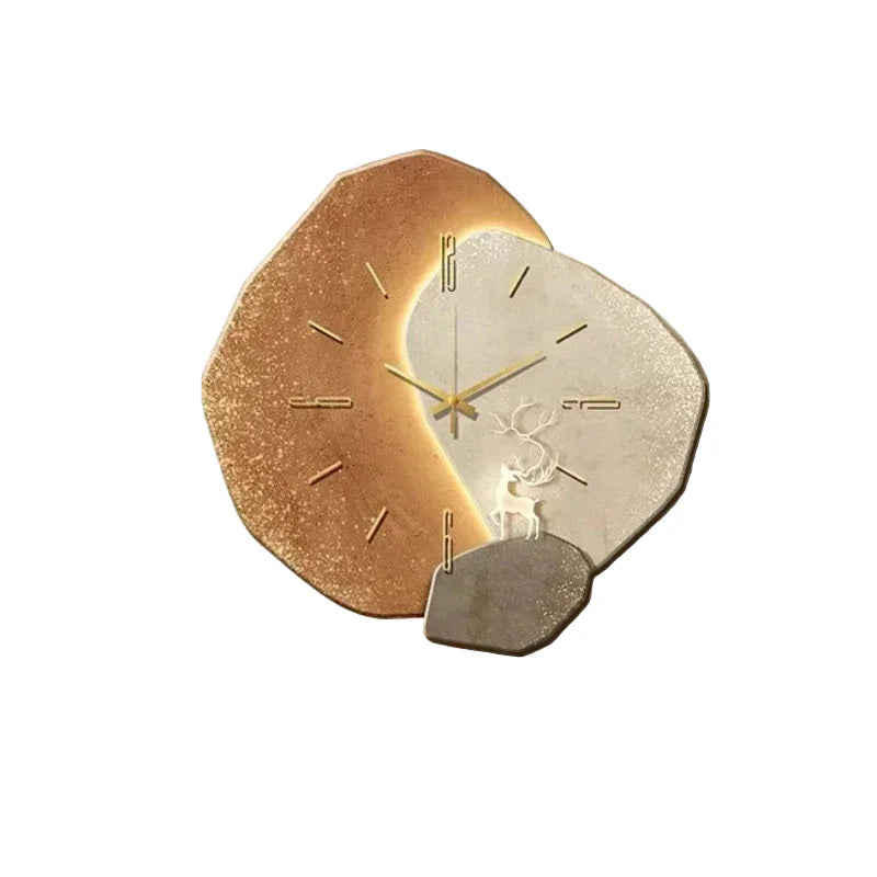 Wooden Wall Clock with USB Charging Lamp for Office Use