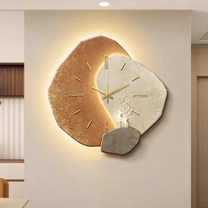 Wooden Wall Clock with USB Charging Lamp for Office Use
