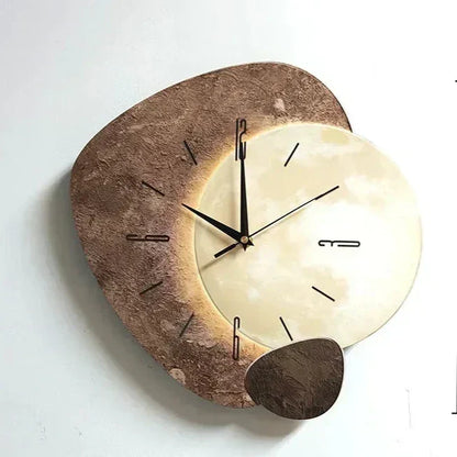 Wooden Wall Clock with USB Charging Lamp for Office Use