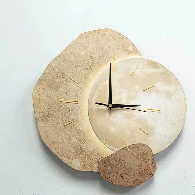 Wooden Wall Clock with USB Charging Lamp for Office Use