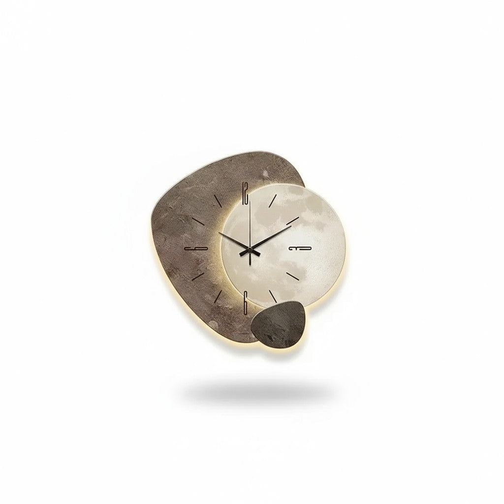 Wooden Wall Clock with USB Charging Lamp for Office Use